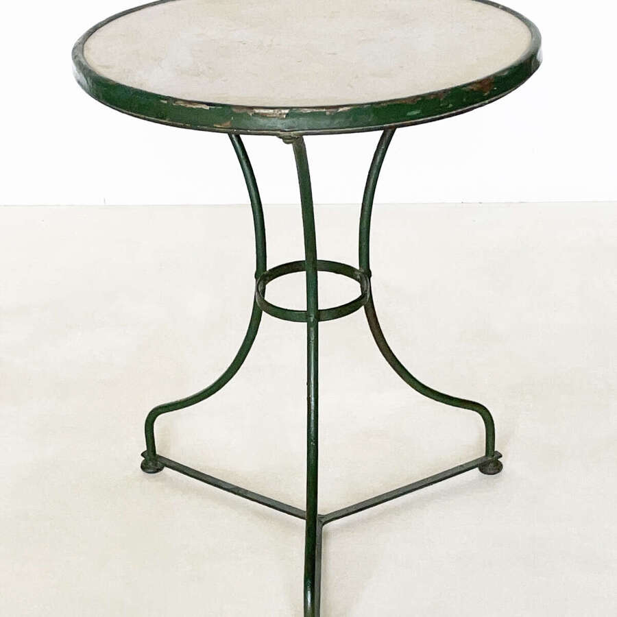 Late 19th Century French Round Cafe Table with Marble Top