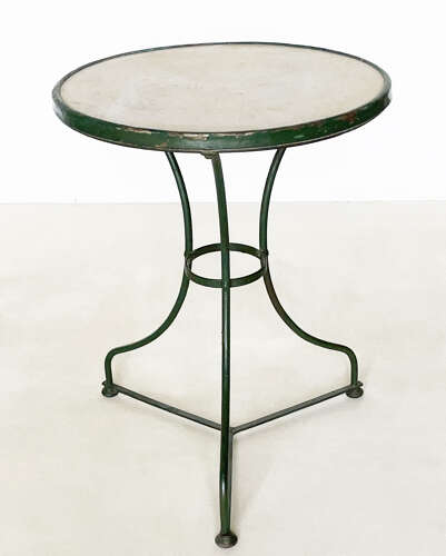 Late 19th Century French Round Cafe Table with Marble Top