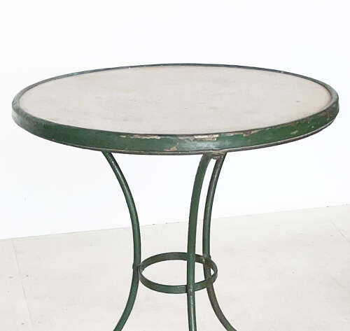 Late 19th Century French Round Cafe Table with Marble Top