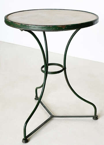 Late 19th Century French Round Cafe Table with Marble Top