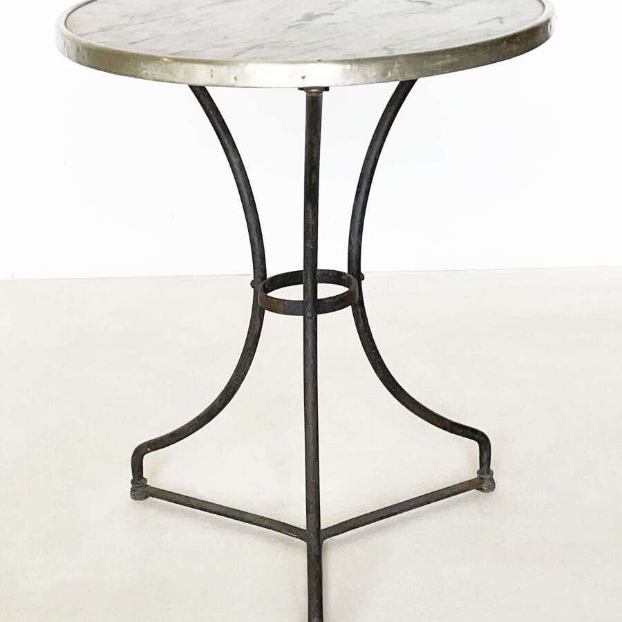 Late 19th Century French Round Cafe Table with Marble Top