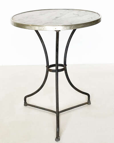 Late 19th Century French Round Cafe Table with Marble Top